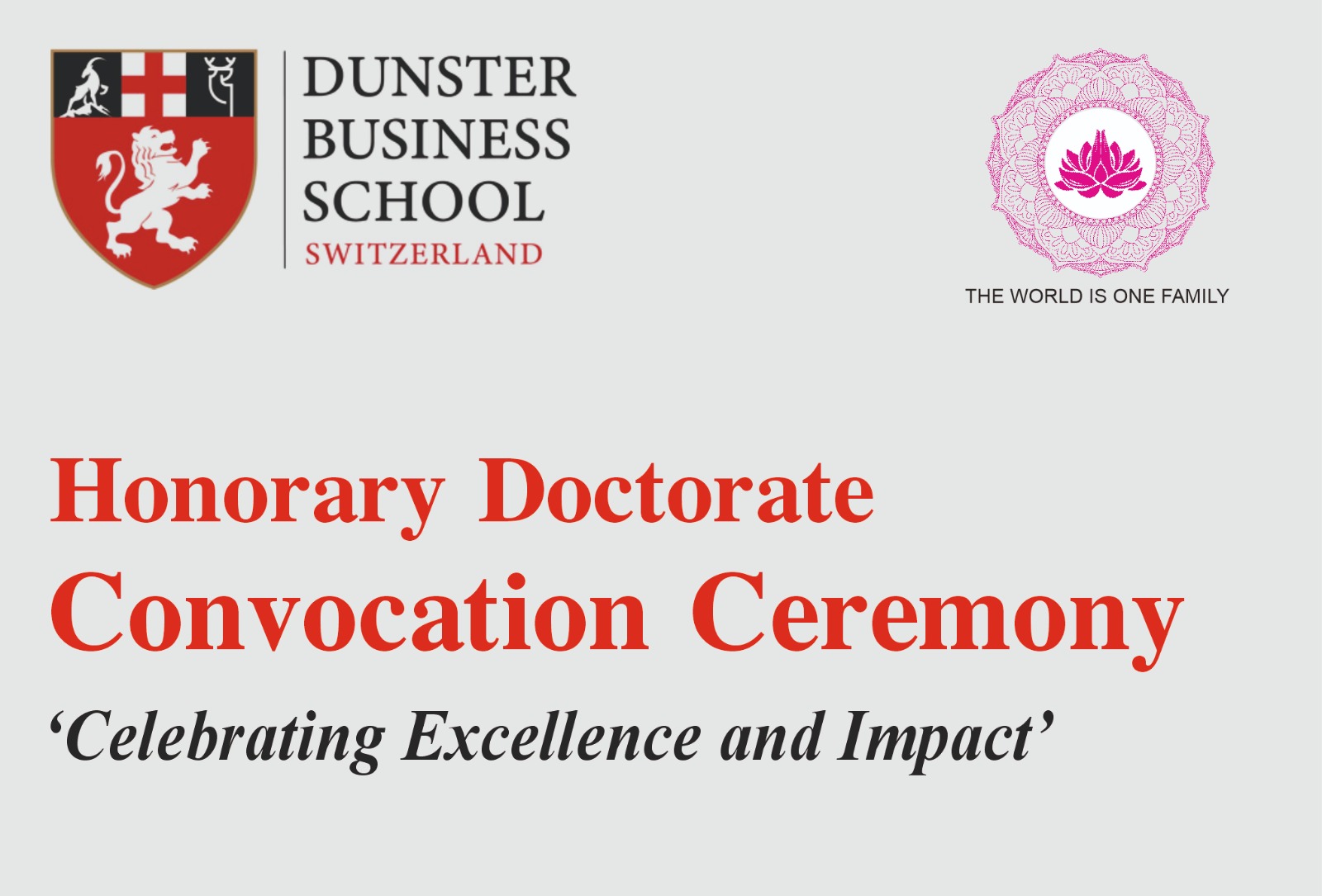 Doctorate Convocation Ceremony From DUNSTER BUSINESS SCHOOL